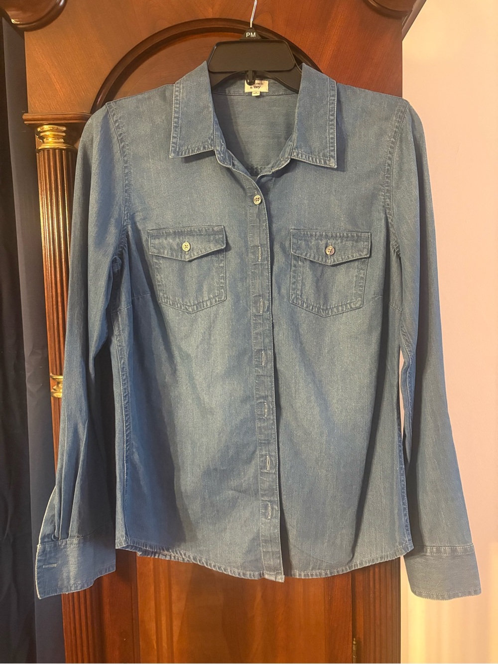 crown & ivy Light Denim Button-Front Shirt